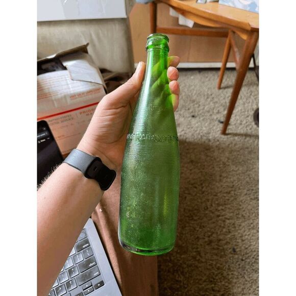 Set of 3 Vintage Cloverdale Green Glass Soda Bottles – Embossed Mid-Century - Picture 7 of 8